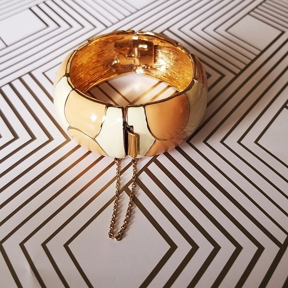 Modern Enamel Statement Bangle Bracelet - image 7